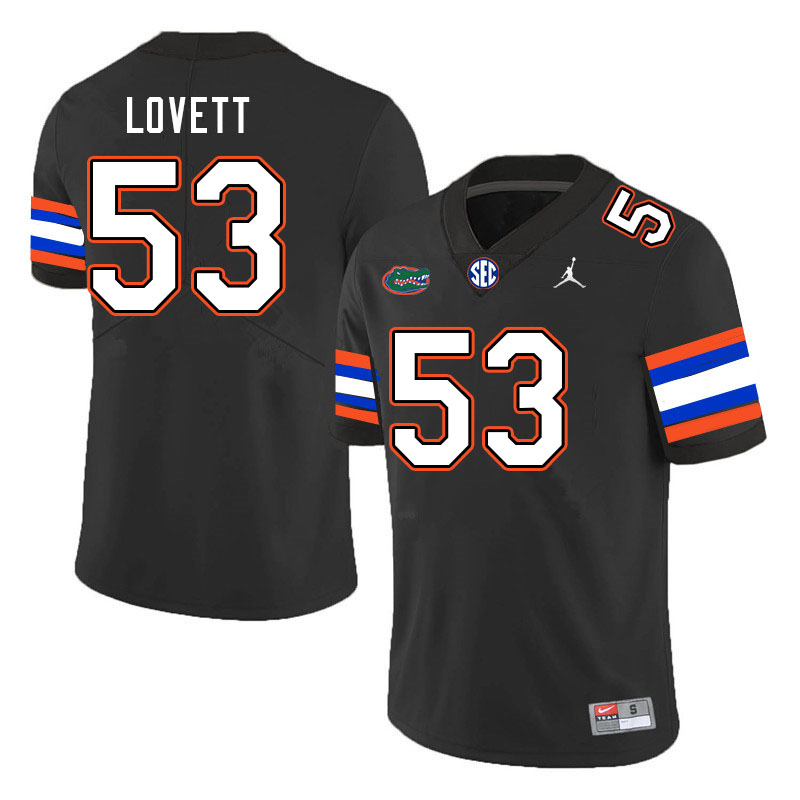 Men #53 Bryce Lovett Florida Gators College Football Jerseys Stitched-Black - Click Image to Close